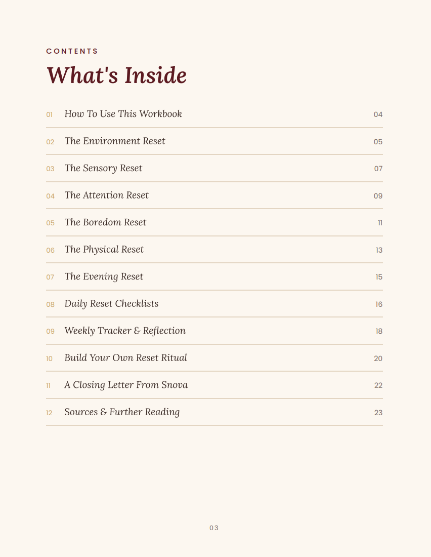 Daily Reset Habits — Science-Backed Workbook for Mind, Space & Energy (Digital, Fillable PDF)